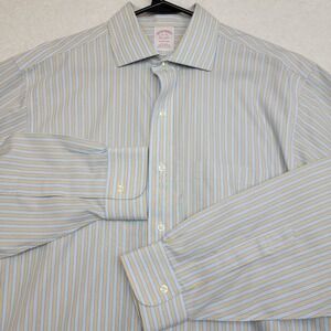 Brooks Brothers Madison Dress Shirt Men 16 - 34 Blue Non-Iron Supima Cotton